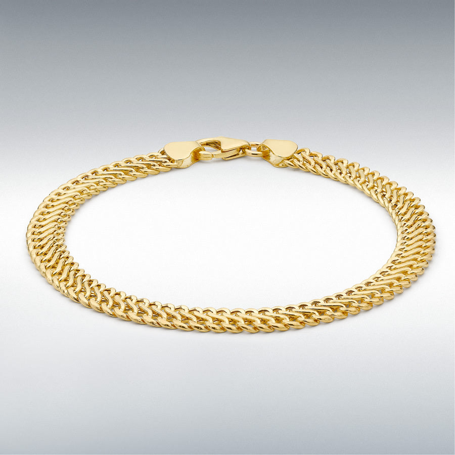 9ct Yellow Gold Hollow Woven Curb Bracelet