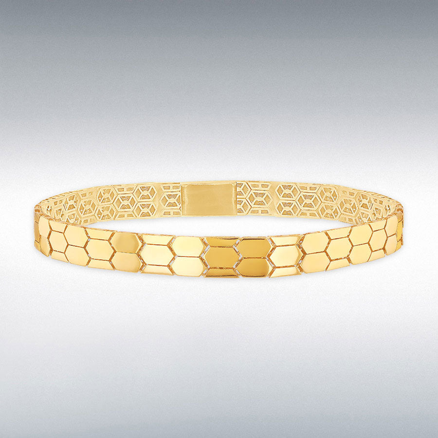 9ct Yellow Gold Honeycomb Link Bracelet
