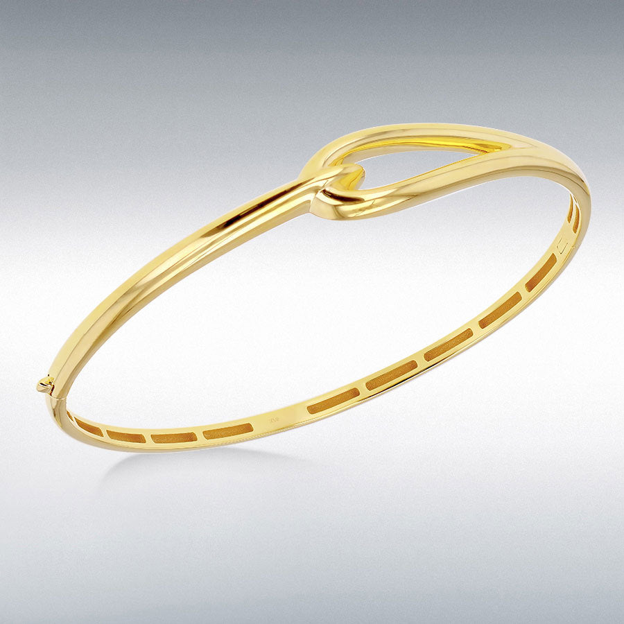 9ct Yellow Gold Hook Knot Oval Bangle