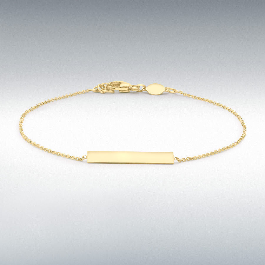 9ct Yellow Gold Horizontal Bar Adjustable Bracelet