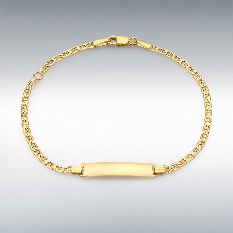 9ct Yellow Gold ID Rambo Chain Adjustable Bracelet