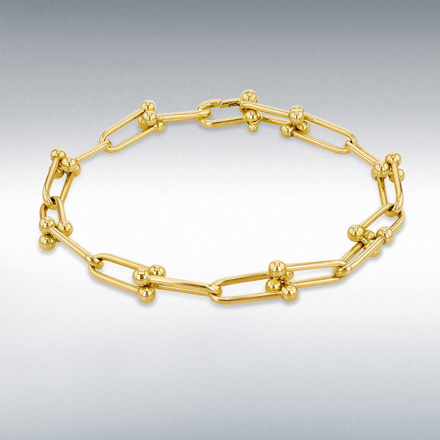 9ct Yellow Gold Large Industrial Bracelet