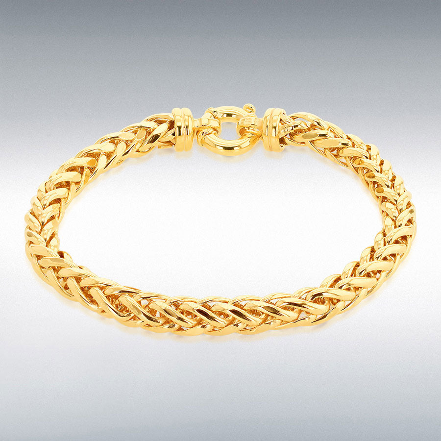 9ct Yellow Gold Large Square Spiga Bracelet