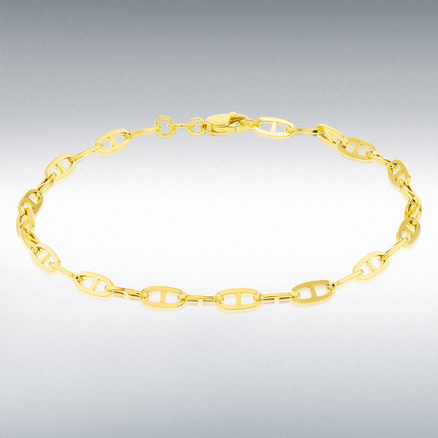 9ct Yellow Gold Medium Square Rambo Bracelet