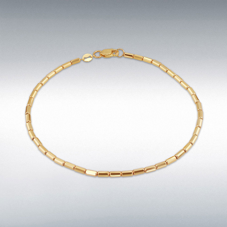 9ct Yellow Gold Mini Diamond-Cut Bars Bracelet