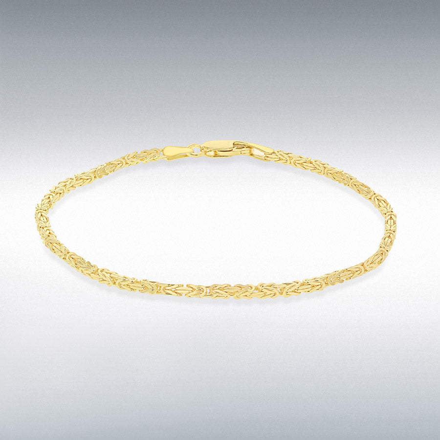 9ct Yellow Gold Mini Square Byzantine Chain Bracelet