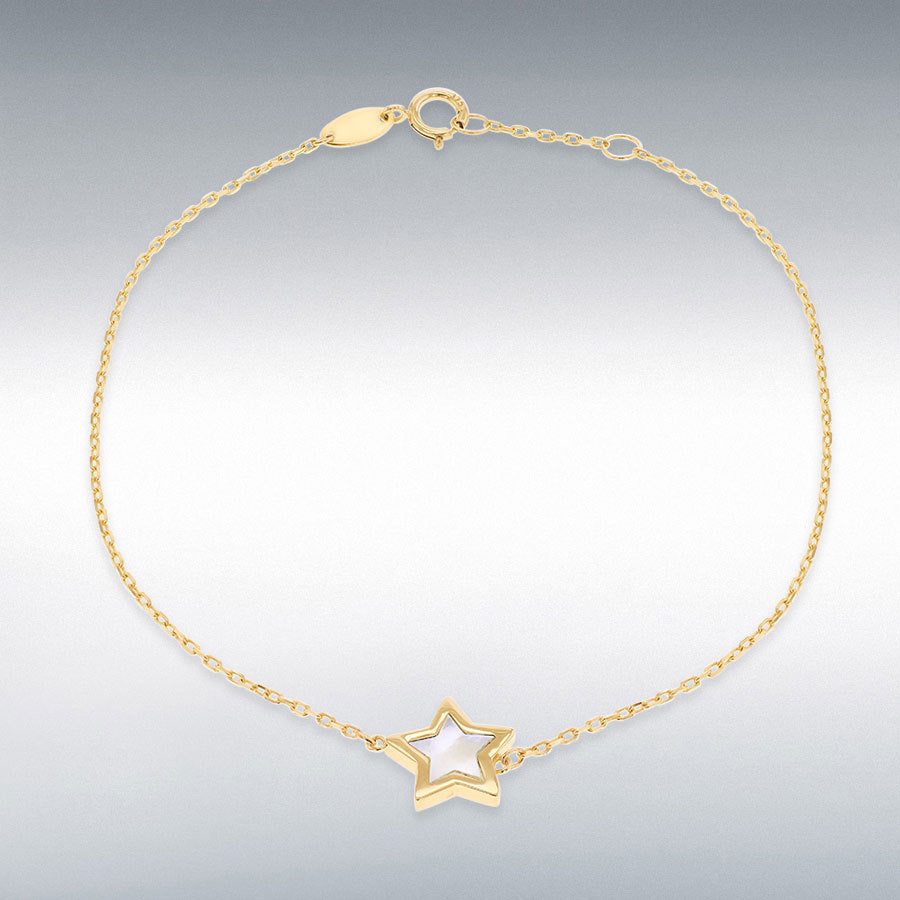 9ct Yellow Gold Mother of Pearl Star Bracelet