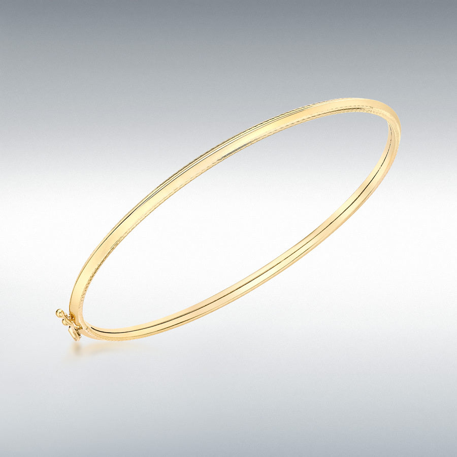 9ct Yellow Gold Patterned Edge Bangle