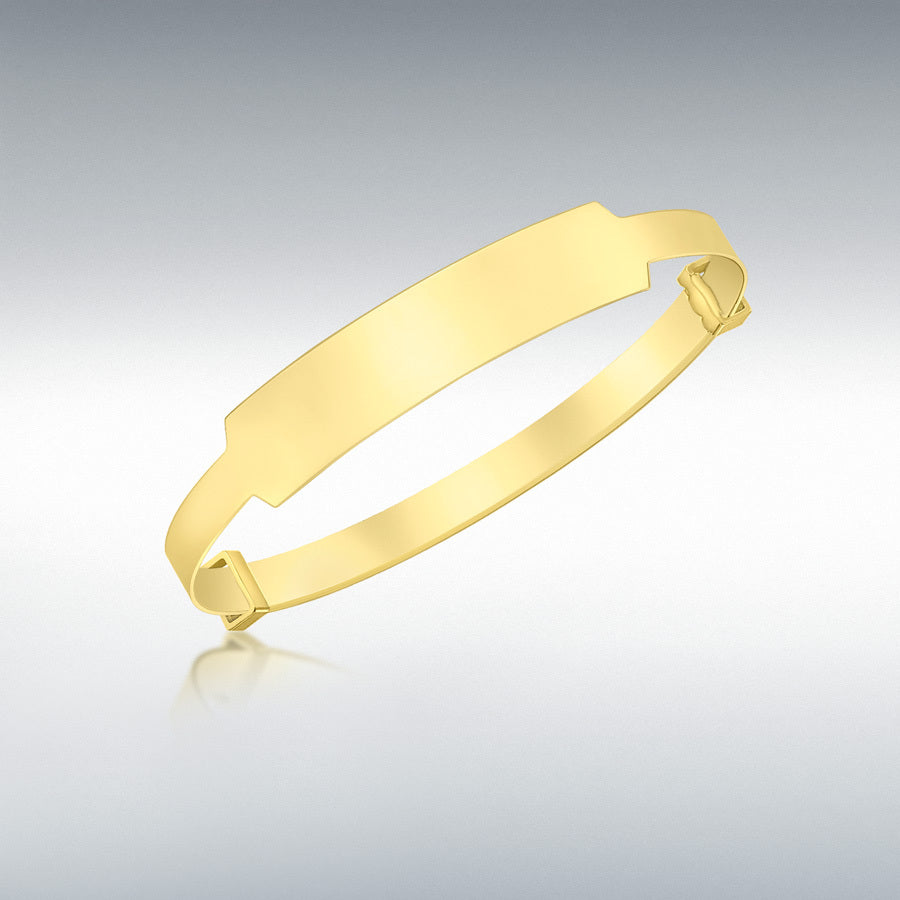 9ct Yellow Gold Plain ID Expandable Baby Bangle