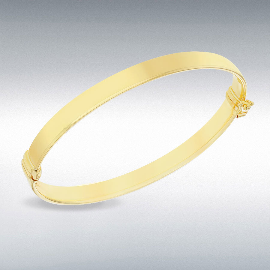 9ct Yellow Gold Plain Wide Bangle