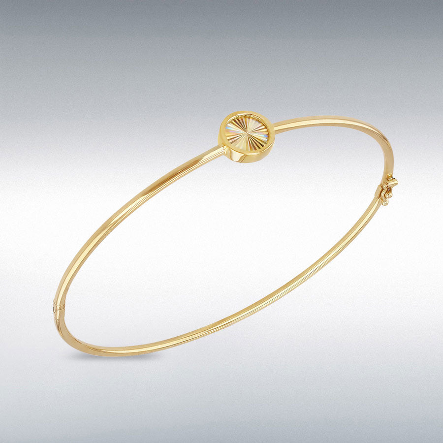 9ct Yellow Gold Rainbow Circle Bangle