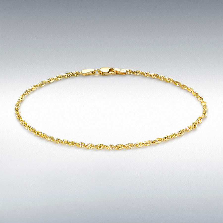 9ct Yellow Gold Rope Chain Bracelet