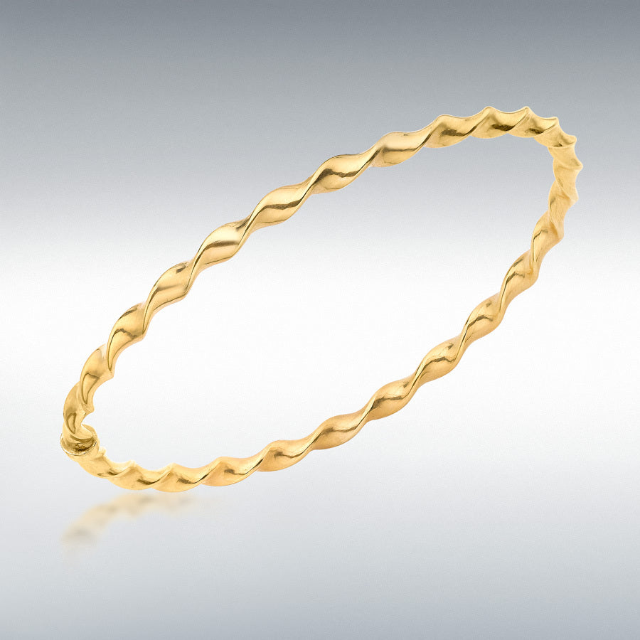 9ct Yellow Gold Round Twist Bangle