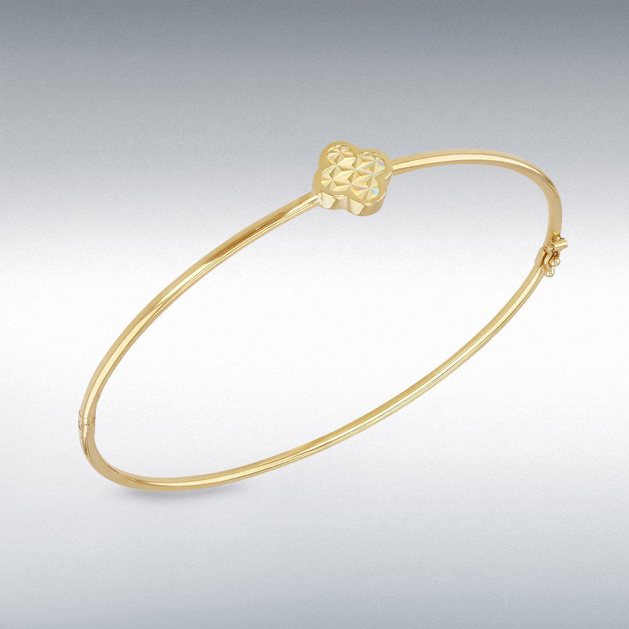 9ct Yellow Gold Shimmer Petal Bangle