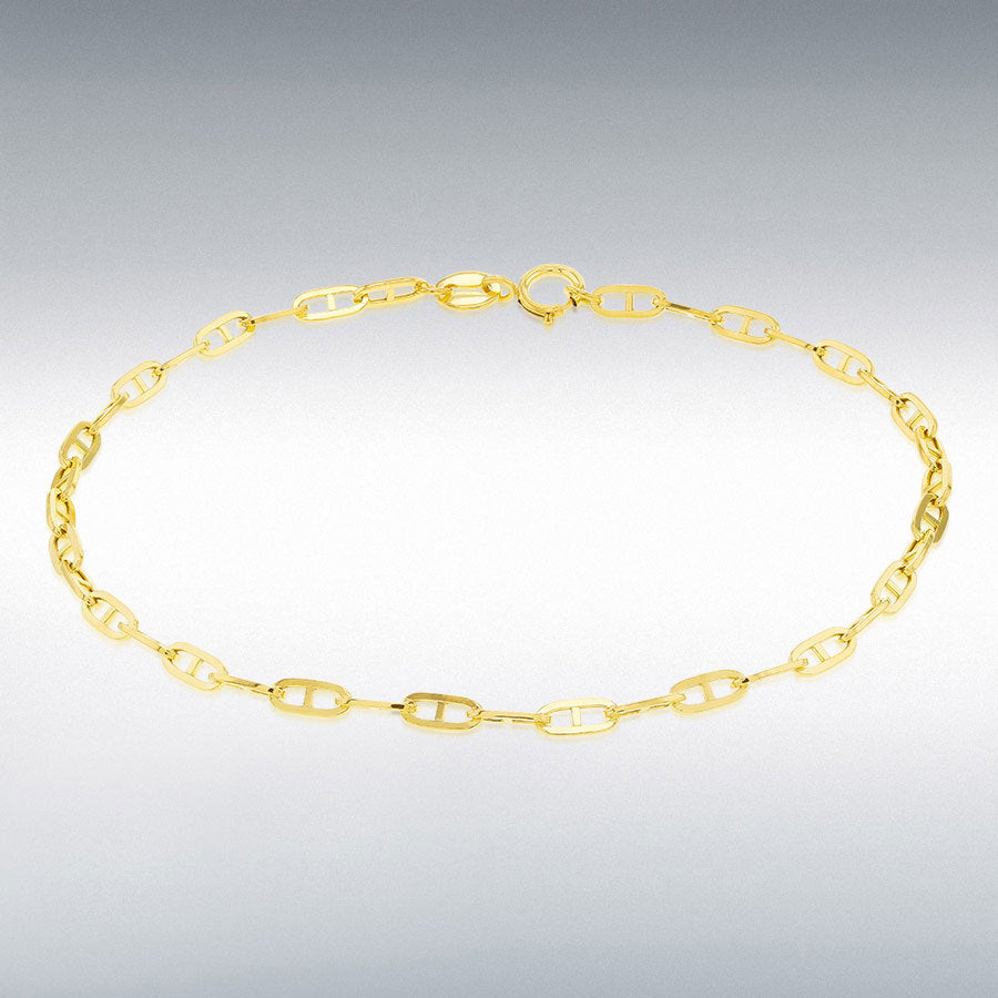9ct Yellow Gold Small Square Rambo Bracelet