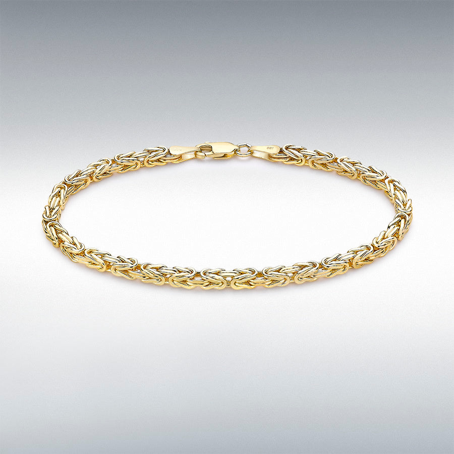 9ct Yellow Gold Square Byzantine Chain Bracelet
