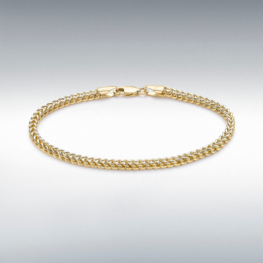 9ct Yellow Gold Square Spiga Chain Bracelet