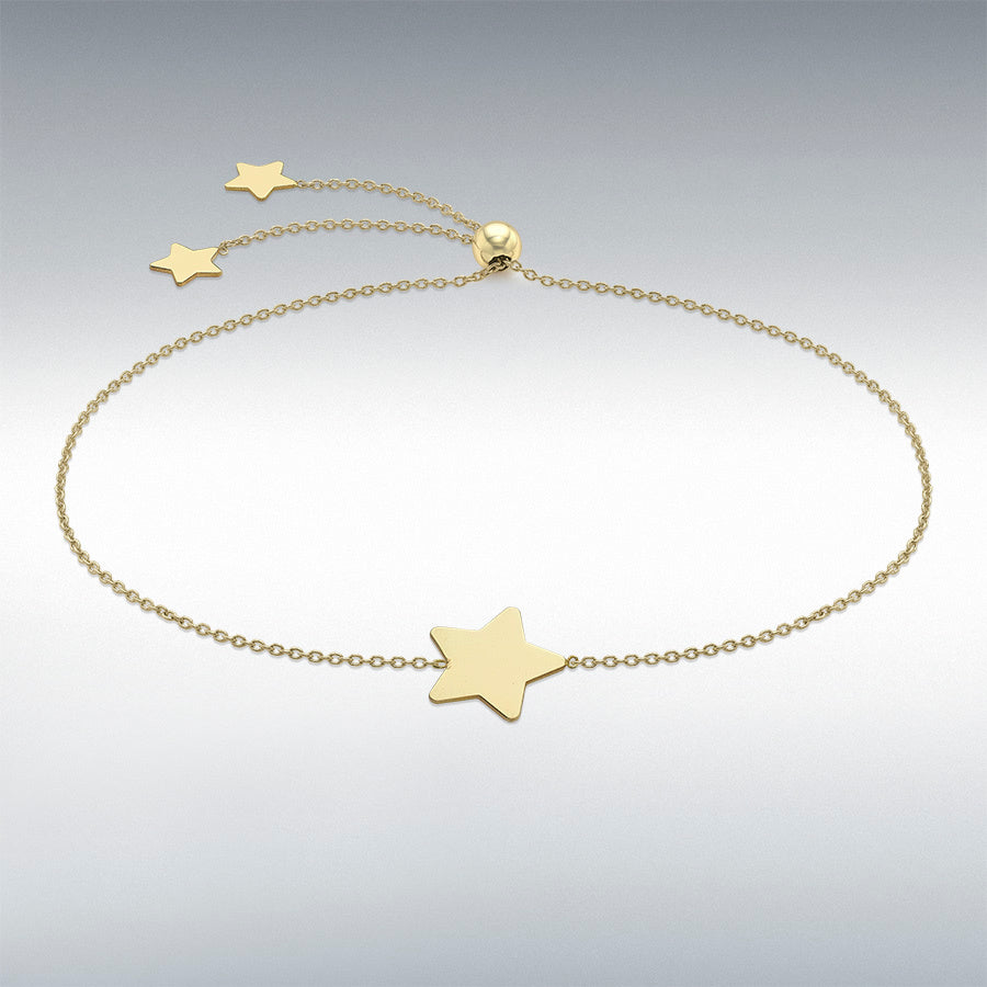 9ct Yellow Gold Star Adjustable Slider Bracelet