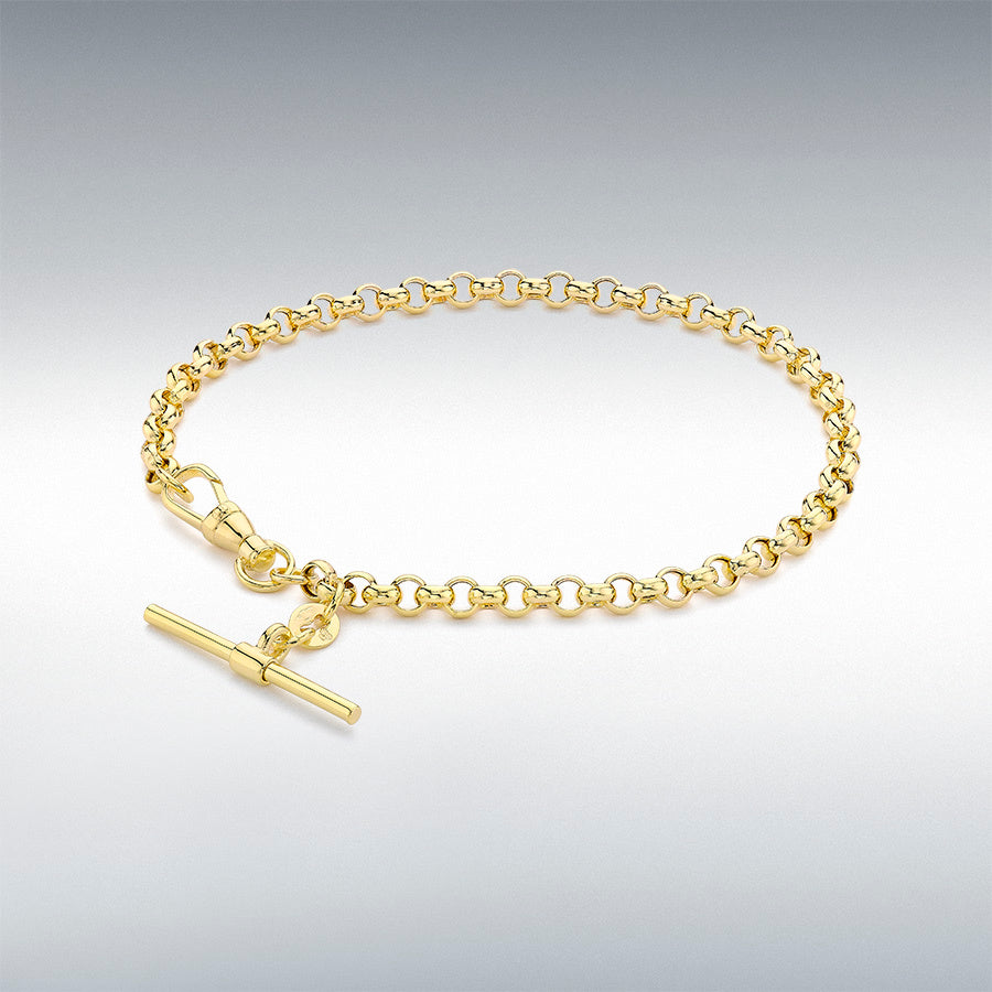 9ct Yellow Gold T-Bar Belcher Albert Bracelet