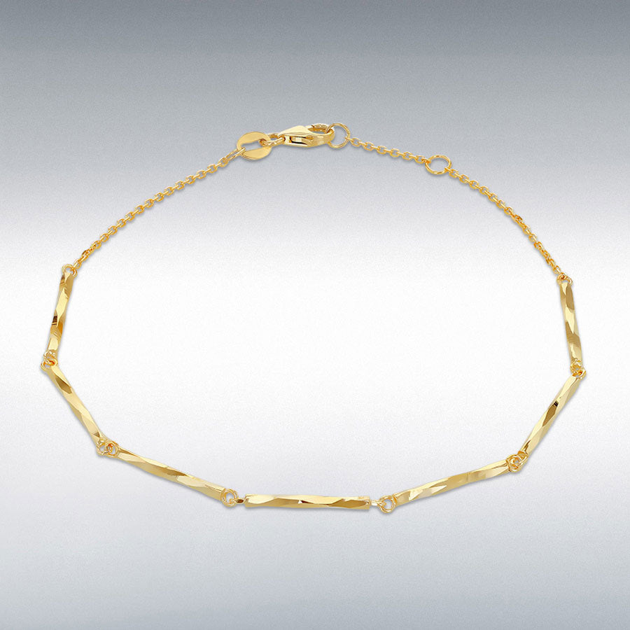 9ct Yellow Gold Trace Diamond-Cut Bracelet