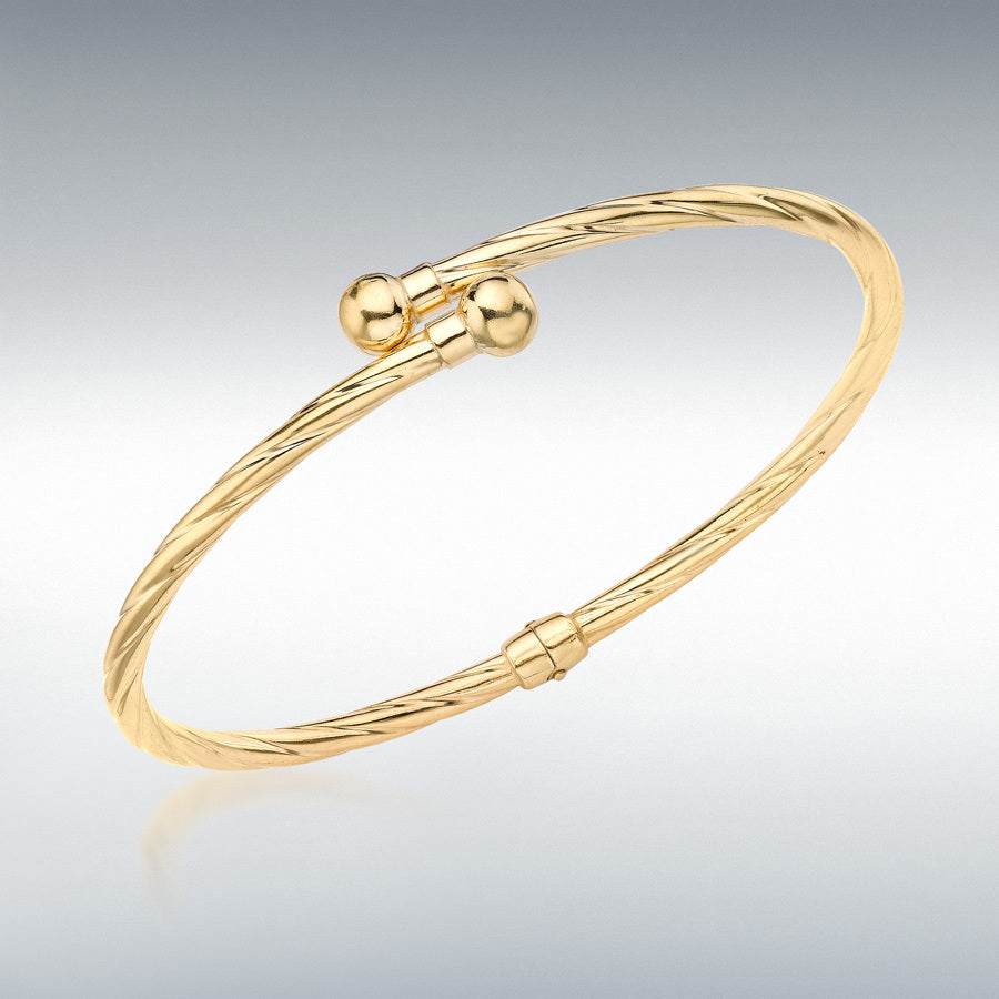 9ct Yellow Gold Twist Crossover Bangle