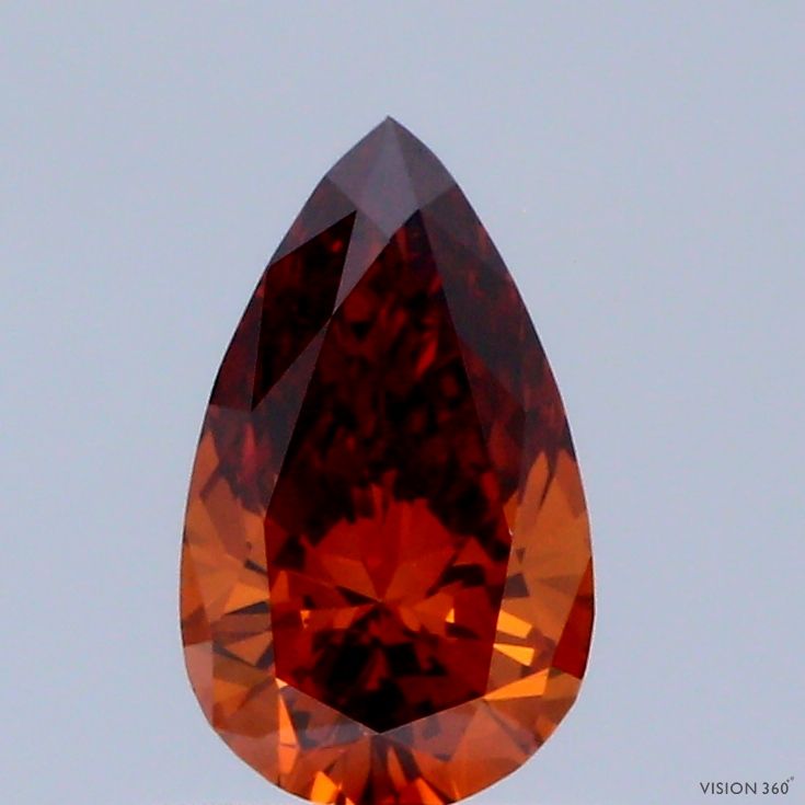 Pear Fancy Deep Orange Lab-grown Diamond 0.55ct VS1 loose diamond