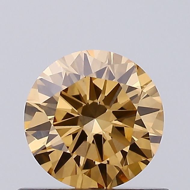 Round Fancy Light Yellow Brown Lab-grown Diamond 0.57ct VS1 loose diamond