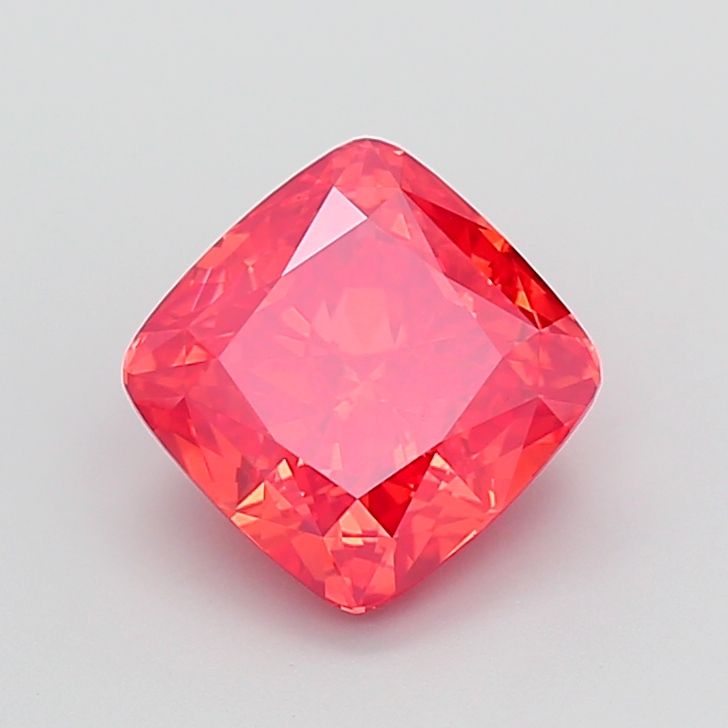 Cushion Fancy Vivid Pinkish Orange Lab-grown Diamond 4.07ct VS1 loose diamond