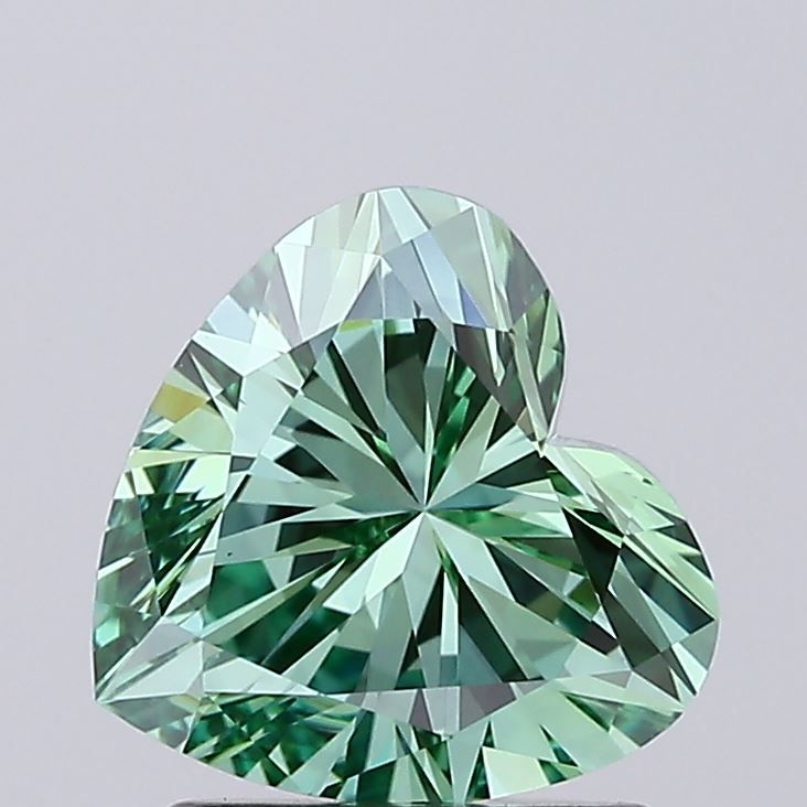Heart Fancy Vivid Green Lab-grown Diamond 1.55ct VS1 loose diamond