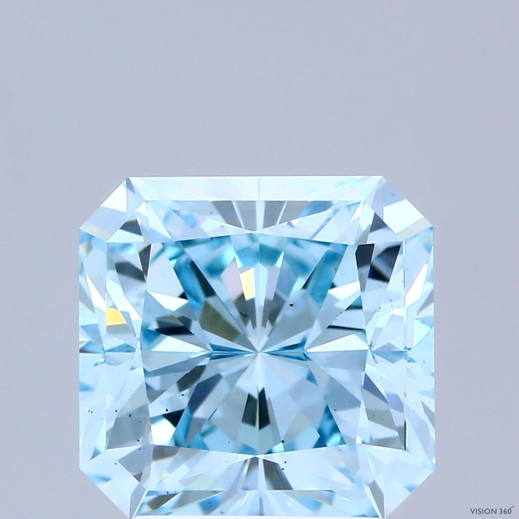 Square Radiant Fancy Intense Blue Lab-grown Diamond 3.07ct VS2 loose diamond
