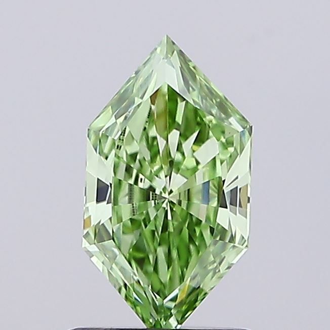 Hexagonal Fancy Vivid Green Lab-grown Diamond 0.72ct VVS2 loose diamond