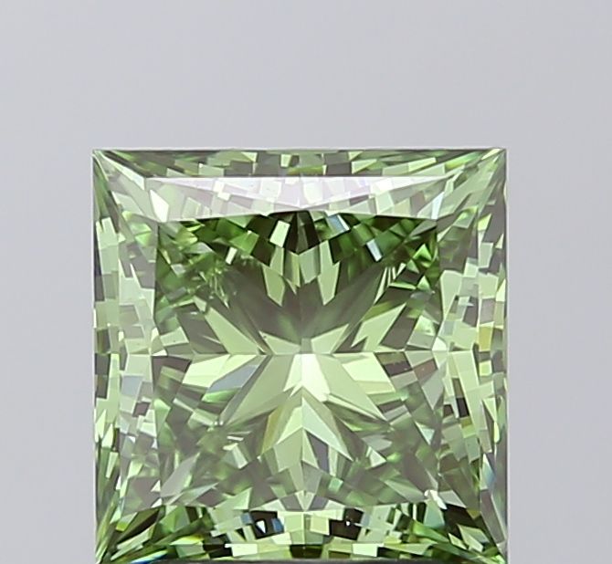 Princess Fancy Vivid Green Lab-grown Diamond 3.02ct VS2 loose diamond