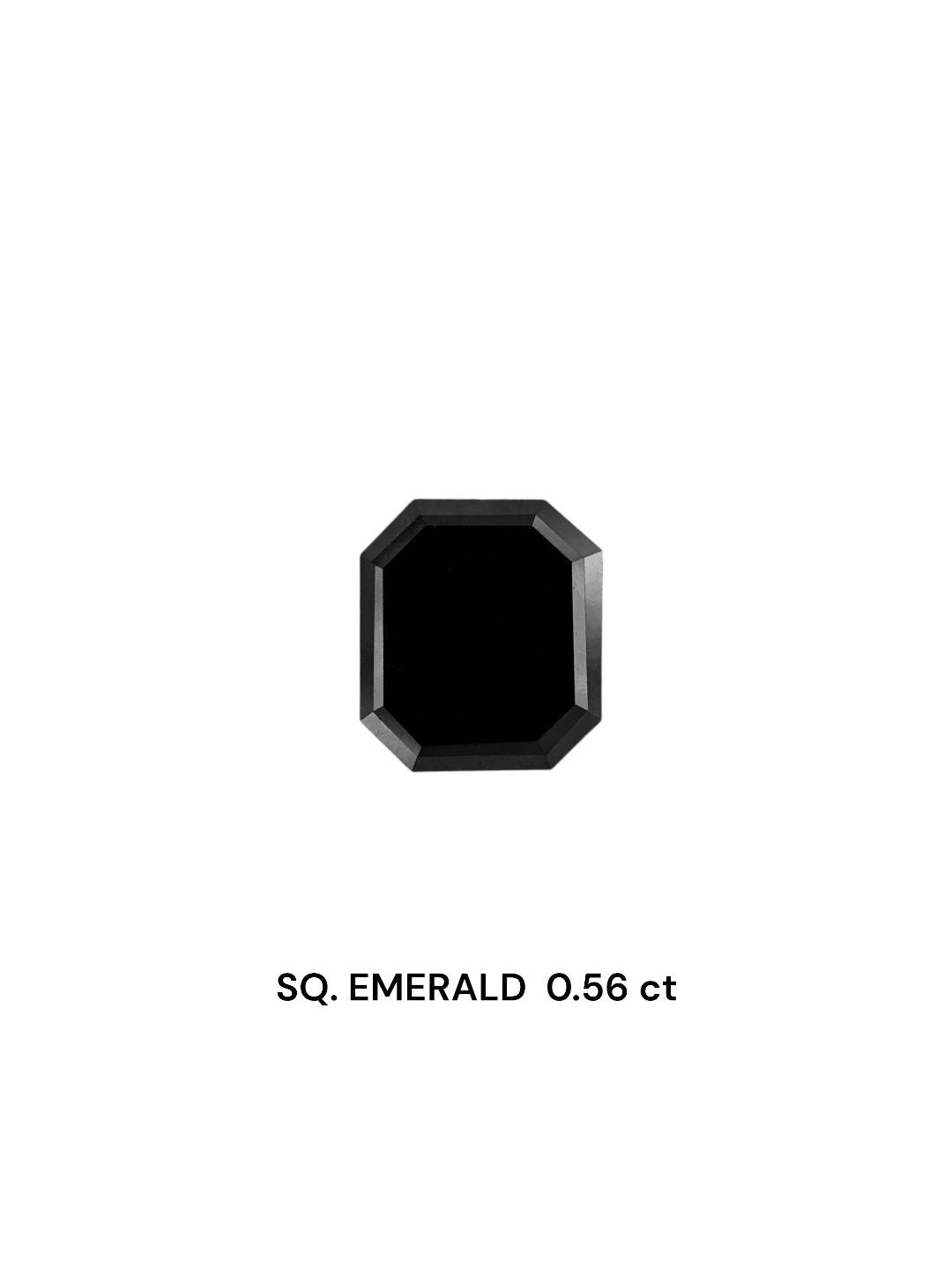 Square Emerald Fancy Black Natural Diamond 0.56ct VVS2 loose diamond