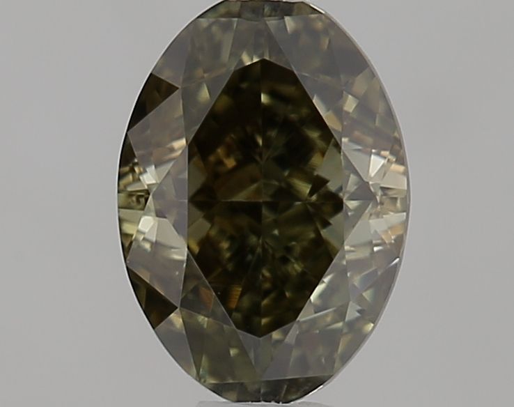 Oval Fancy Dark Greenish Brown Natural Diamond 0.51ct SI1 loose diamond