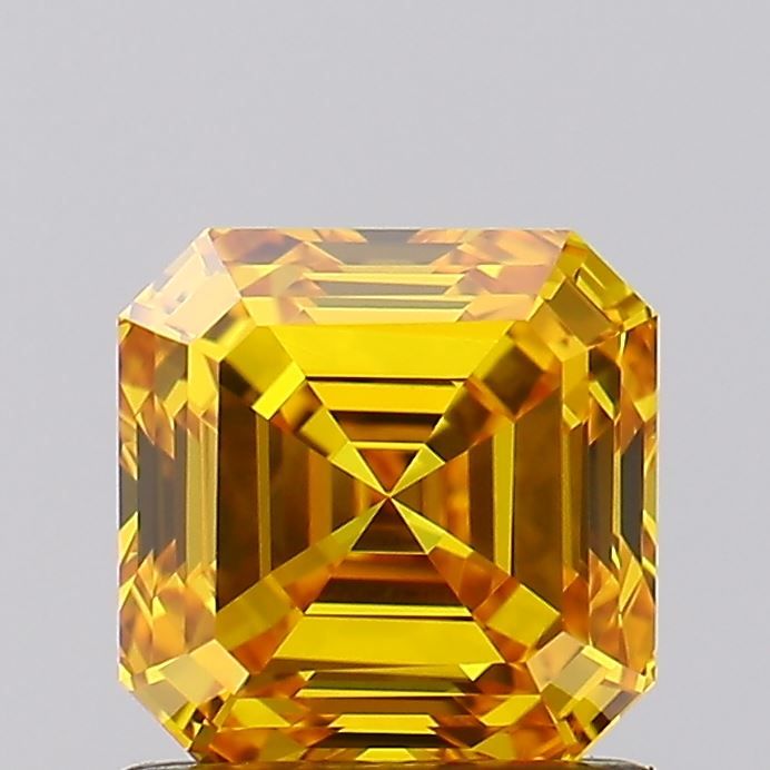 Square Emerald Fancy Vivid Yellow Lab-grown Diamond 1.22ct VVS2 loose diamond