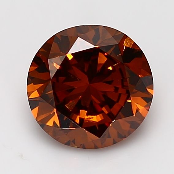 Round Fancy Deep Brownish Orange Natural Diamond 2.06ct I1 loose diamond