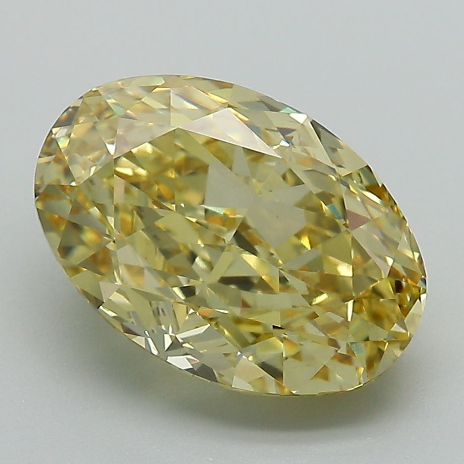 Oval Fancy Vivid Yellow Lab-grown Diamond 4.04ct VVS2 loose diamond