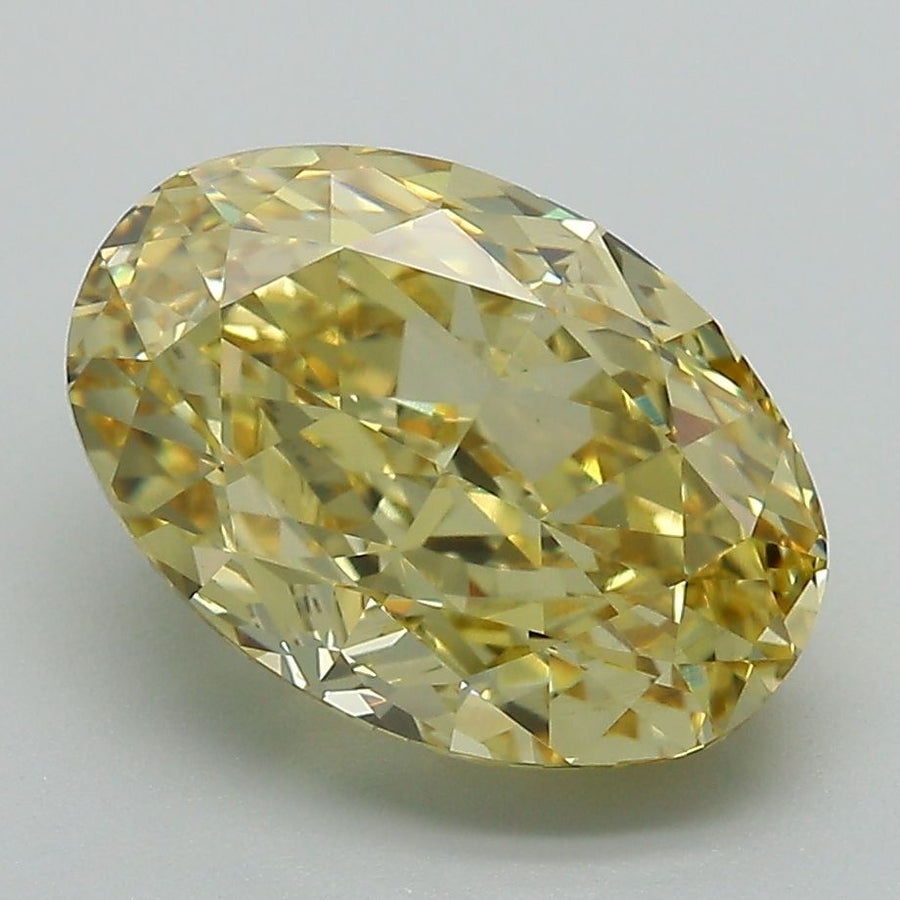 Oval Fancy Vivid Yellow Lab-grown Diamond 4.04ct VVS2 loose diamond