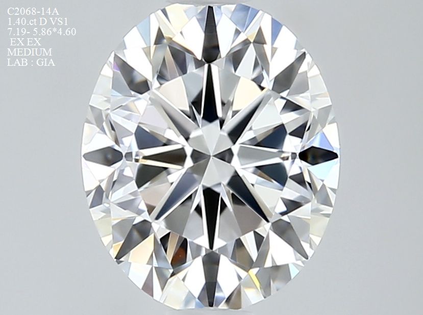 Oval Natural Diamond 1.40ct D VS1