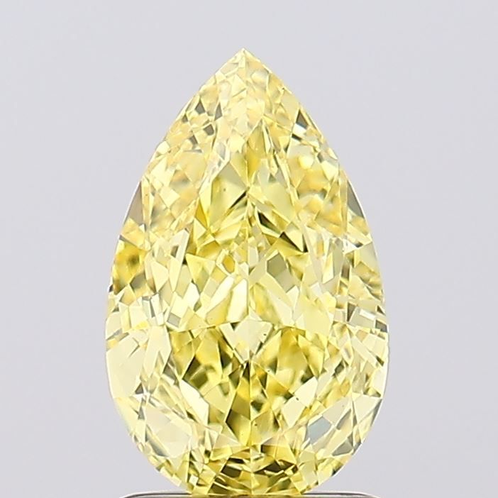Pear Fancy Vivid Yellow Lab-grown Diamond 1.62ct VS1 loose diamond