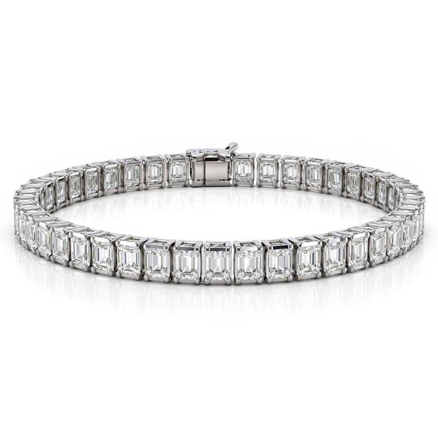 Four-Claw Emerald-Cut Diamond Tennis Bracelet, 6.25ct total