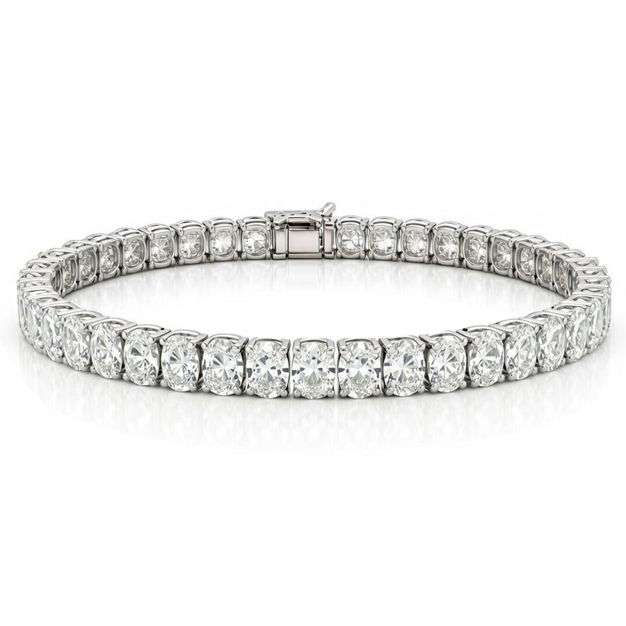 Four-Claw Oval Diamond Tennis Bracelet, 15.00ct total