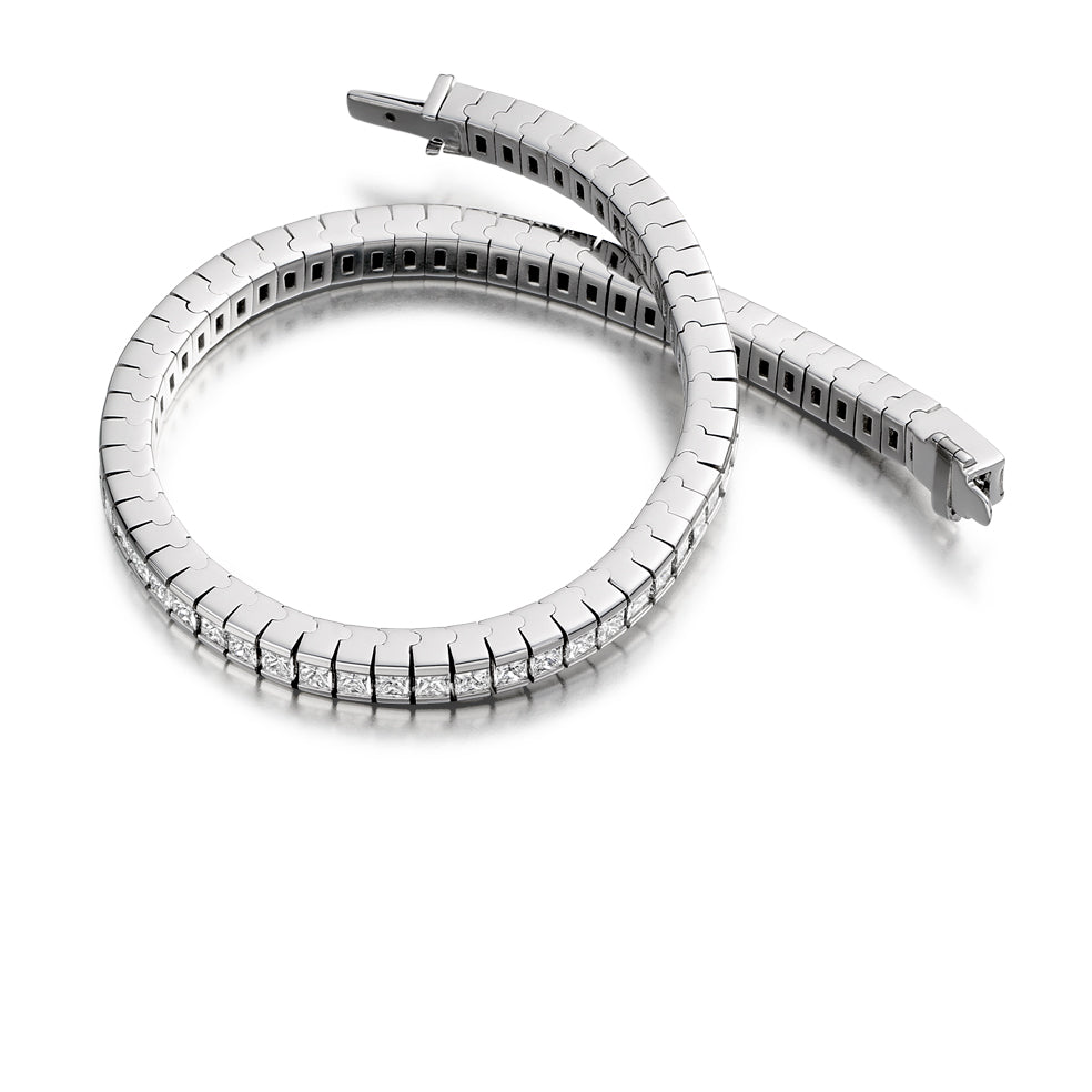 Channel-Set Princess-Cut Diamond Bracelet, 6.50ct total