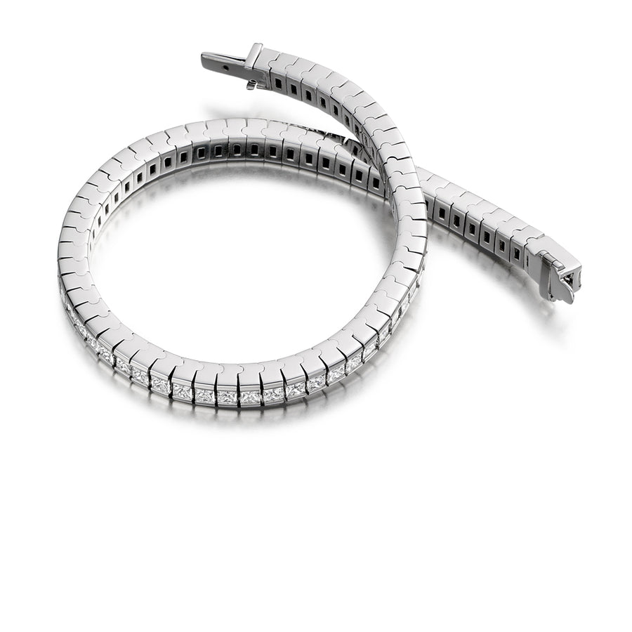 Channel-Set Princess-Cut Diamond Bracelet, 6.50ct total