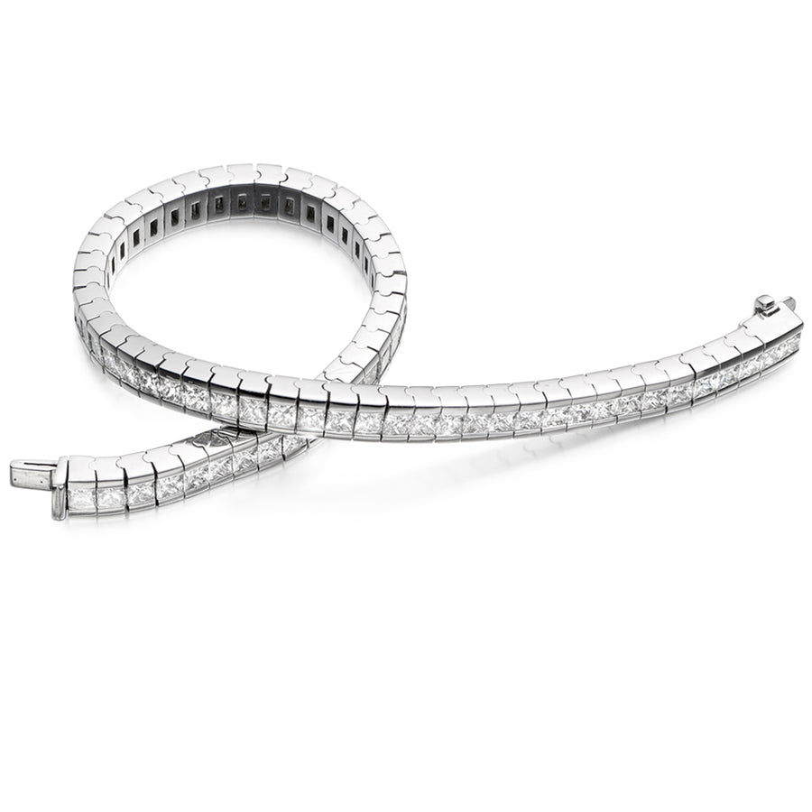 Channel-Set Princess-Cut Diamond Bracelet, 8.50ct total