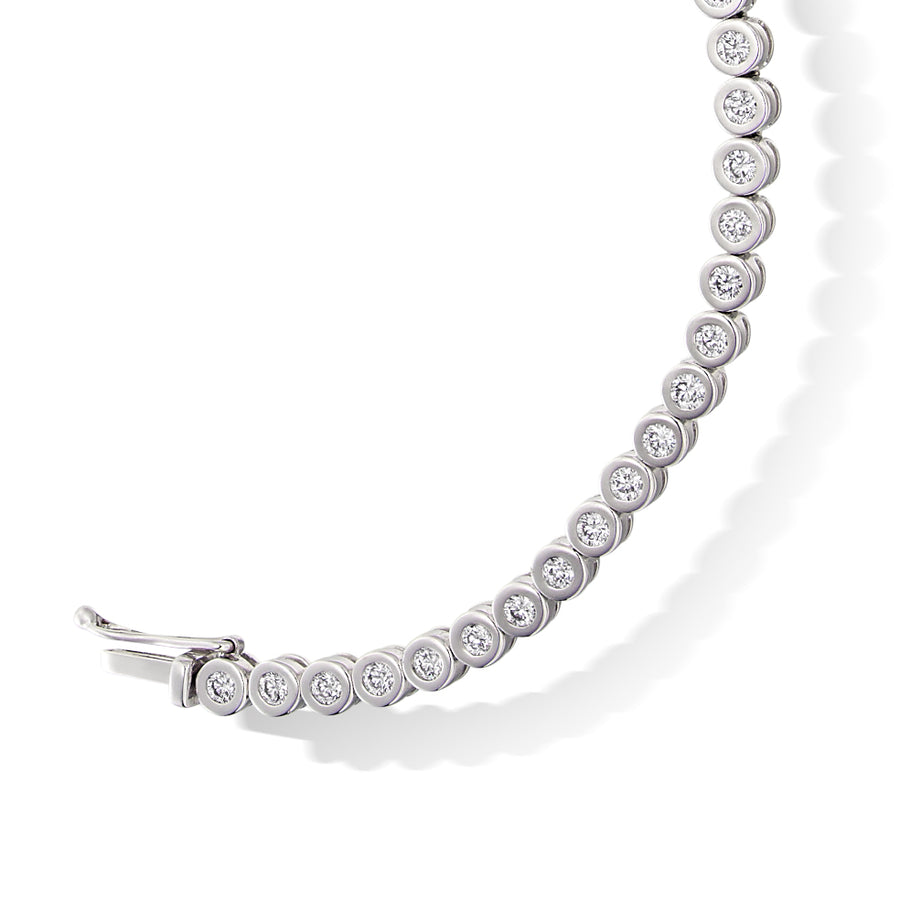 Rubover-Set Round Diamond Tennis Bracelet, 2.00ct total
