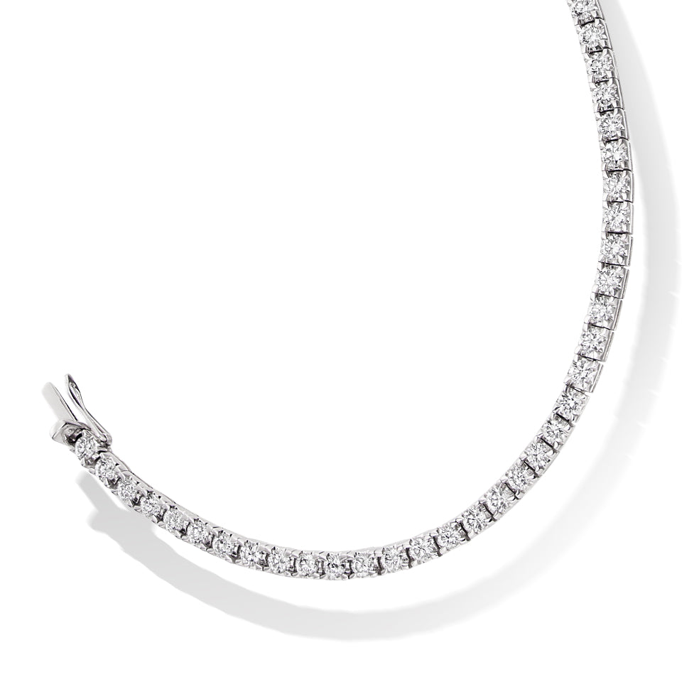 Claw-Set Round Diamond Tennis Bracelet, 4.00ct total