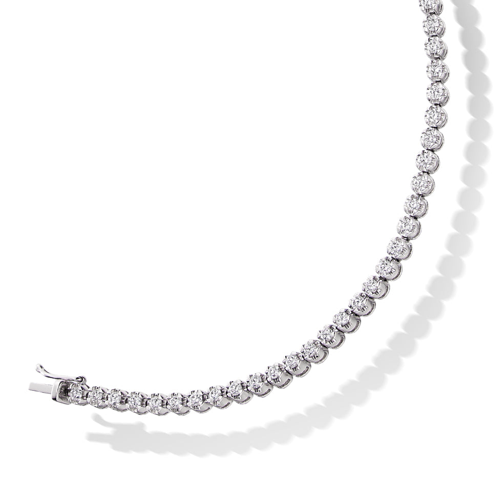 Claw-Set Round Diamond Tennis Bracelet, 2.00ct total