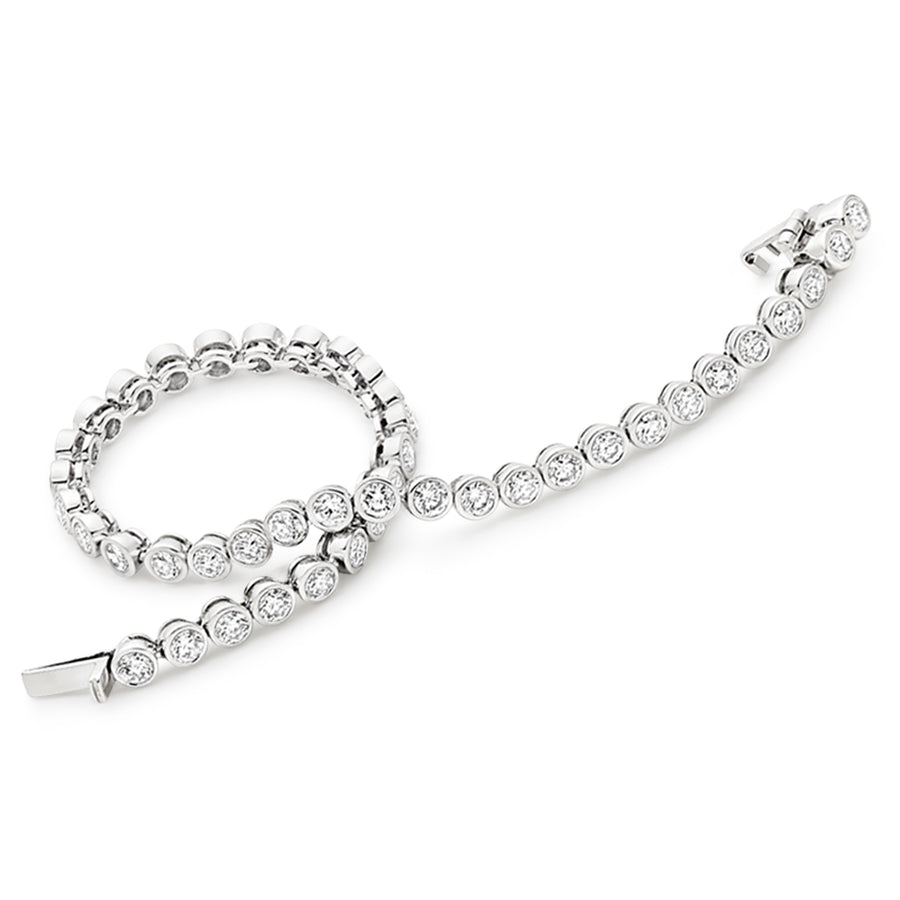 Rubover-Set Round Diamond Tennis Bracelet, 4.00ct total