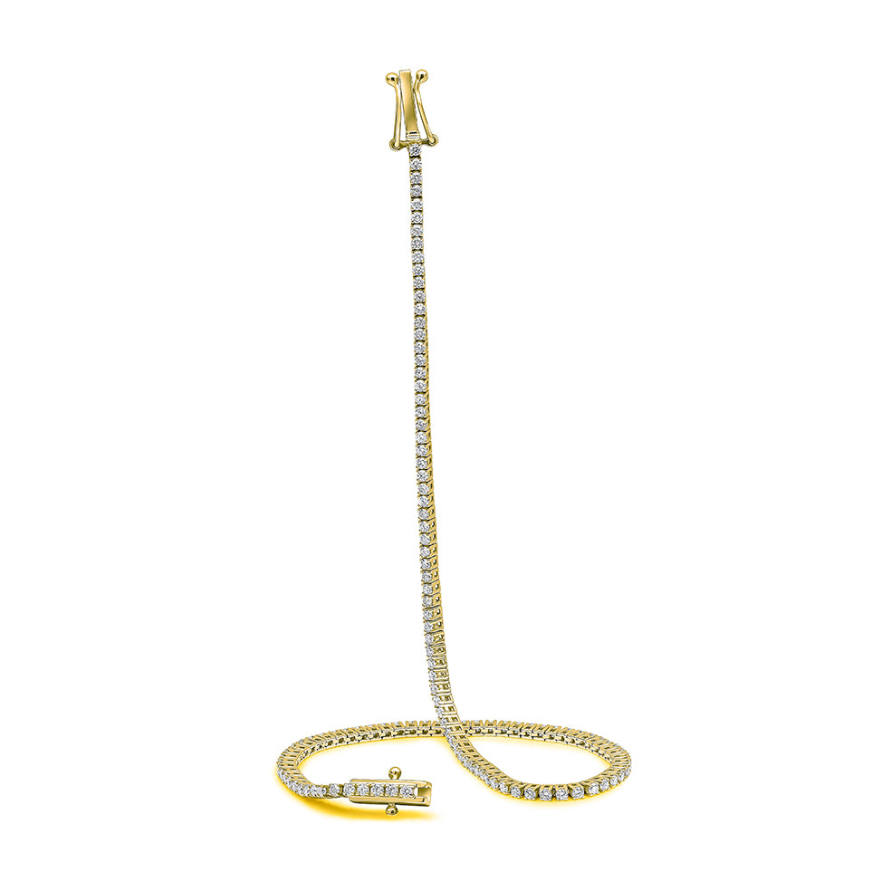 Claw-Set Round Diamond Tennis Bracelet, 1.20ct total in Yellow Gold